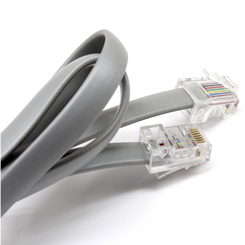 定制变频器连接线8芯扁平网线rj45短体水晶头8P8C多股线黑色灰色