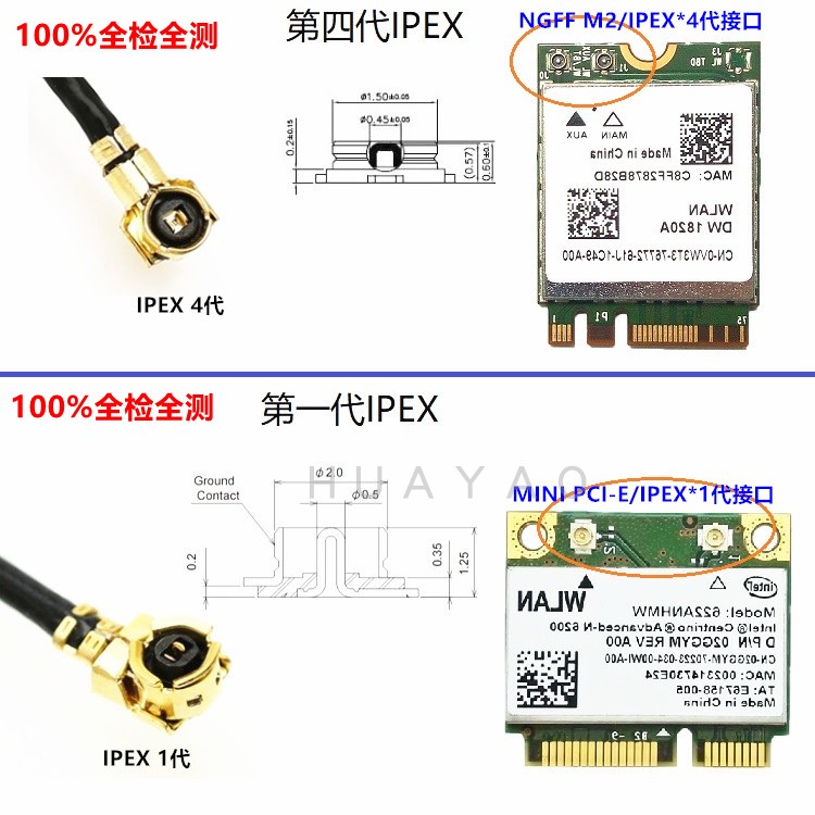 2.4G 3DBI медная трубчатая антенна для беспроводного WiFi-модуля с встроенной всенаправленной антенной, разъем IPEX 1-го и 4-го поколения