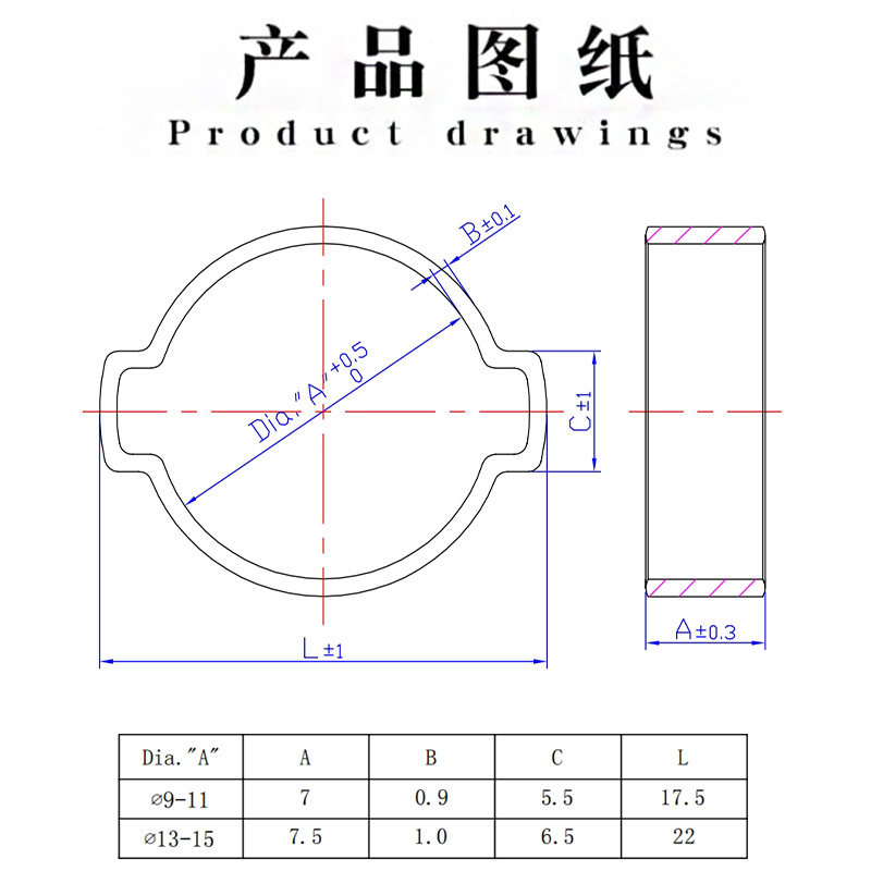TJBC двойные уши хомут двойной ухо хомут ушной хомут двойной бесконечный хомут трубный хомут двойное ухо кольцевой хомут трубный хомут