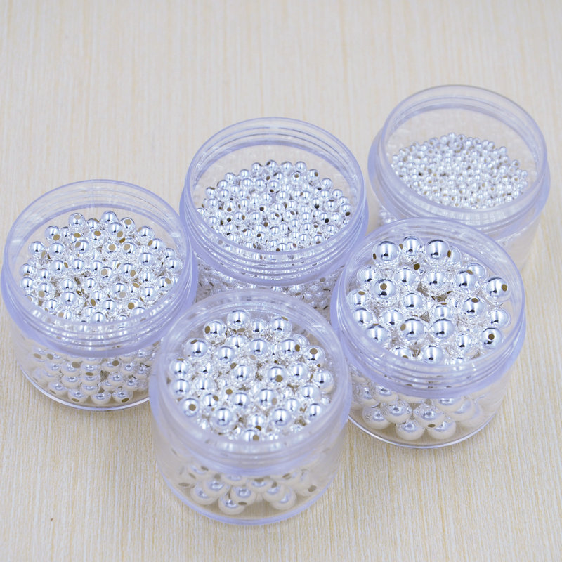 925 пробы серебряные блестящие бусины, рассыпные серебряные “фасольки”, бусины для ручного плетения, композиции DIY, серебряные аксессуары для браслетов