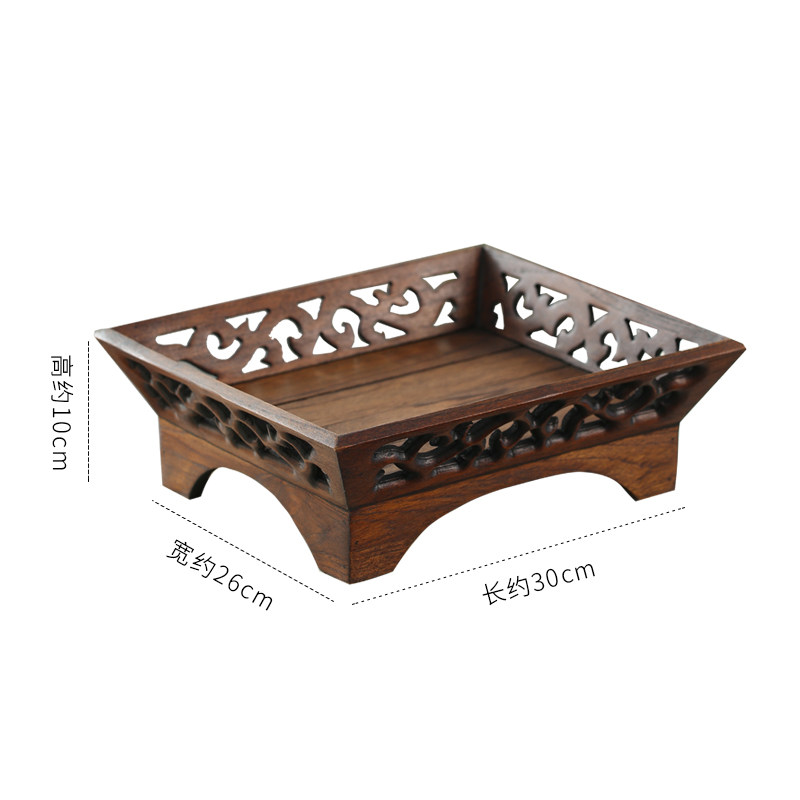 Фруктовая тарелка из тайского импорта деревянная, в китайском стиле, креативная ретро, из цельного дерева, для гостиной, журнального и обеденного стола, простая тарелка для сухофруктов