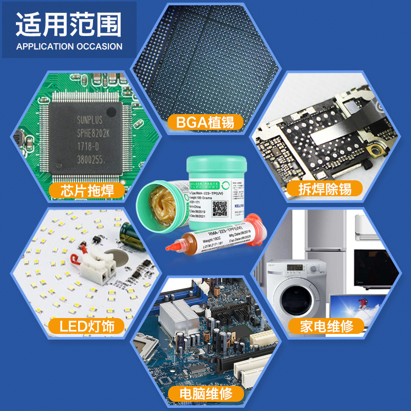 BGA припой для ремонта мобильных телефонов Kailishun, бессвинцовый, безгалогеновый, безочистительный, с канифолью, в шприце