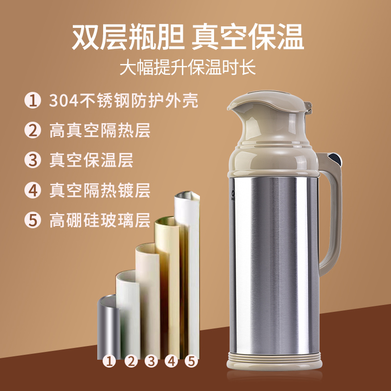 Домашний термос для горячей воды Qingshui из нержавеющей стали 5 фунтов большой ёмкости 8P стеклянная кружка 3.2