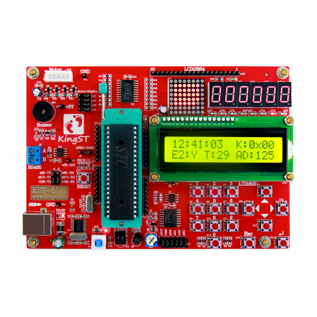 Плата разработки микроконтроллера KST-51 Учебный набор с поэтапным обучением микроконтроллеру 51 Официальный магазин Джиншатань