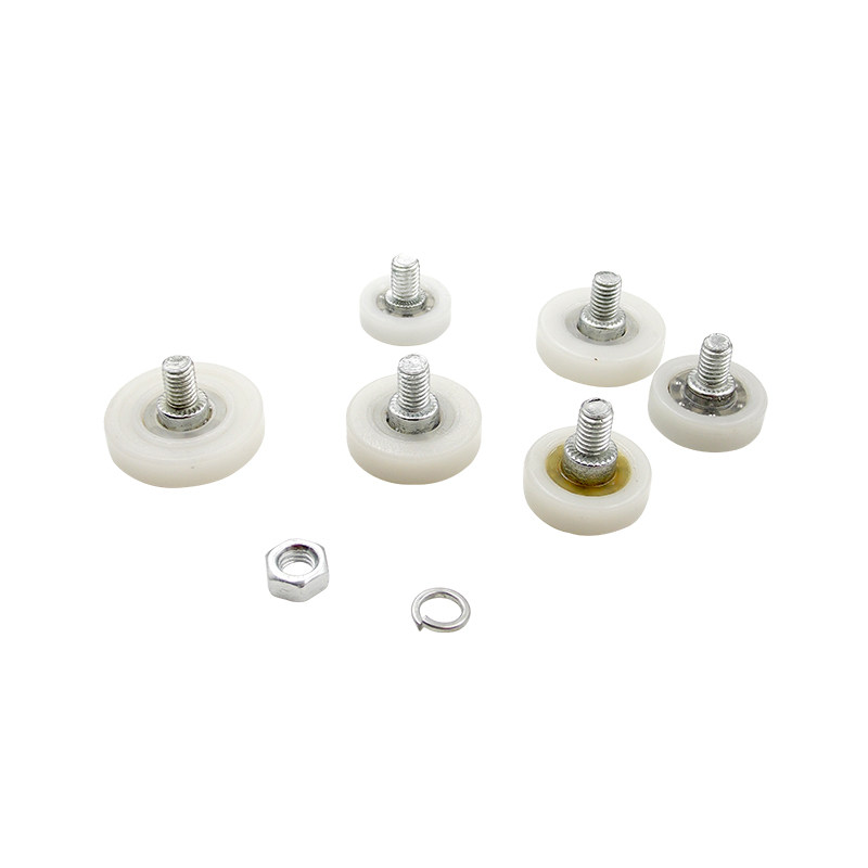 DR轴承滑轮带螺杆小轮子抽屉滑轮收银机钱箱轮POM塑料滚轮尼龙轮