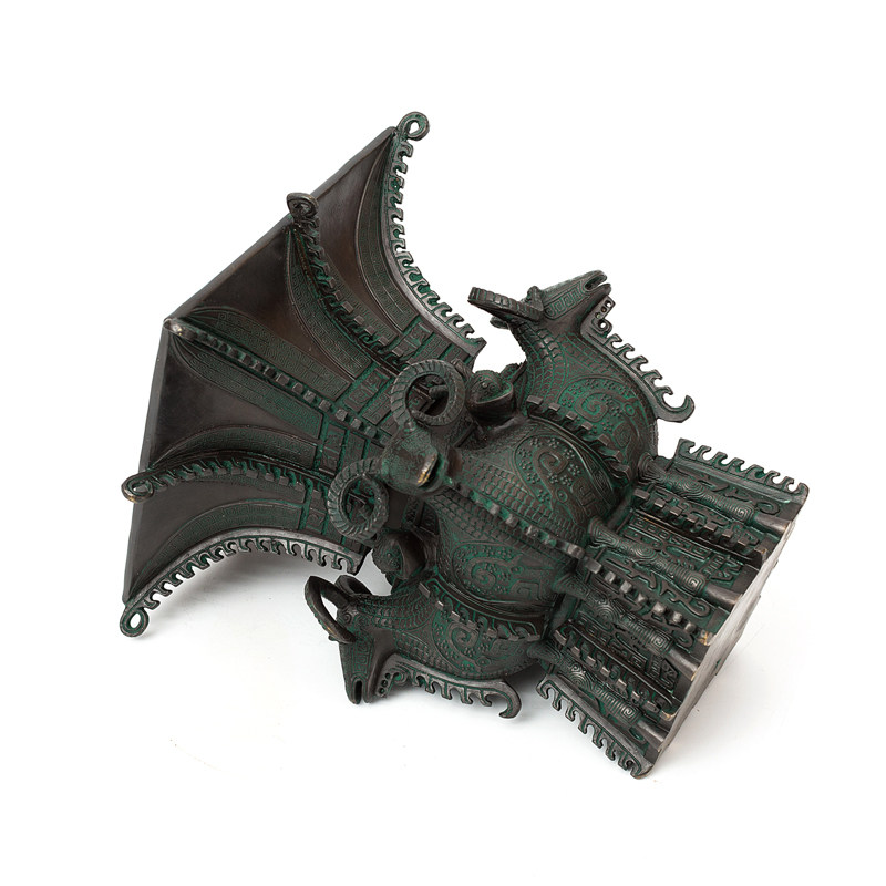 Декоративная фигура Четыре овцы, квадратный древний бронзовый котел, винтажное украшение для телевизионного и винного шкафов, медное изделие