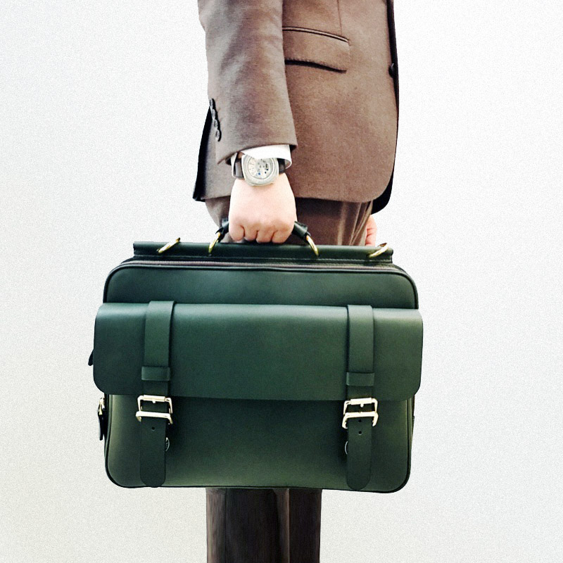 MOOSHI Handmade Cowhide Briefcase Custom Large Capacity Vegetable Tanned Leather Business Multifunctional Men’s Bag