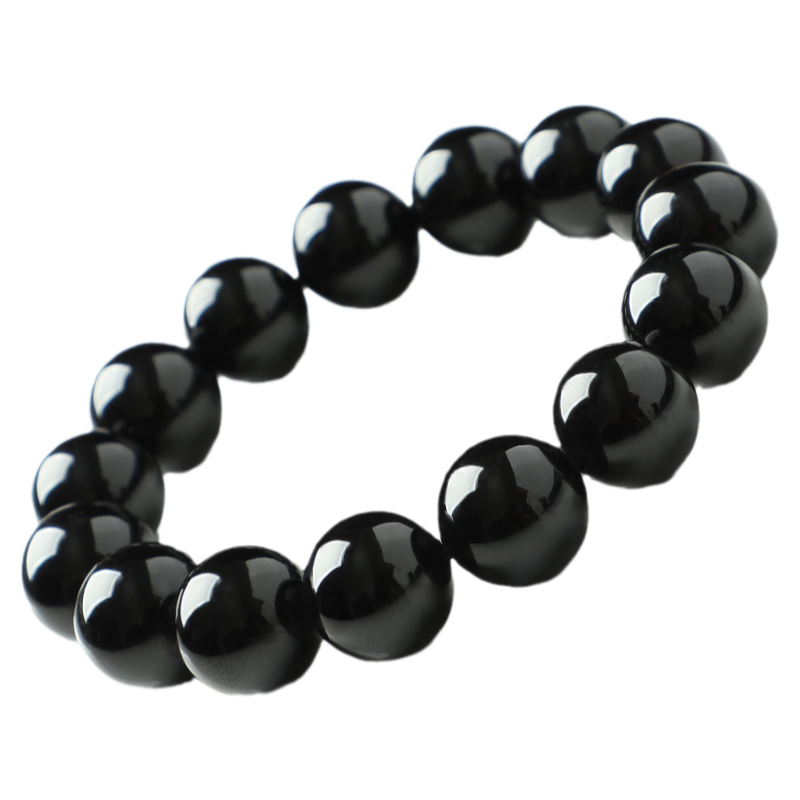 Браслет из натурального черного турмалина класса Сюаньди от Qinbao Crystal с отдельными бусинами