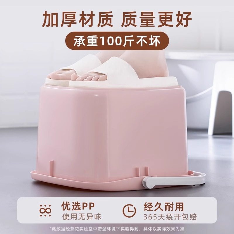 Chahua Square Foot Soaking Tub with Calf Support, Thickened Plastic Foot Bath Basin, Massage, Deep Foot Soak Basin