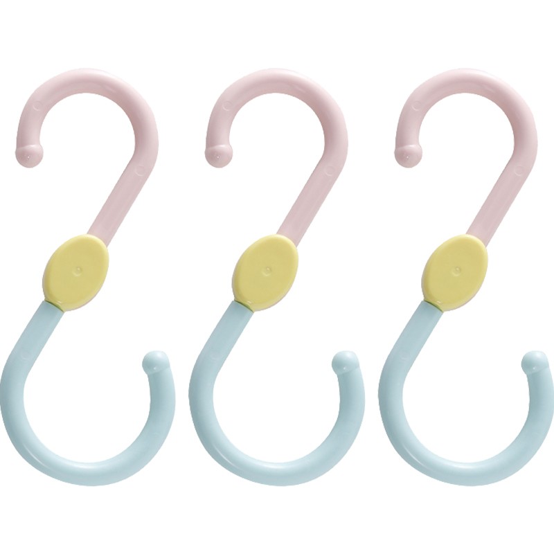 Набор из 3 японских S-образных крючков для хранения полотенец, шляп и сумок в автомобиле с вращением на 360°