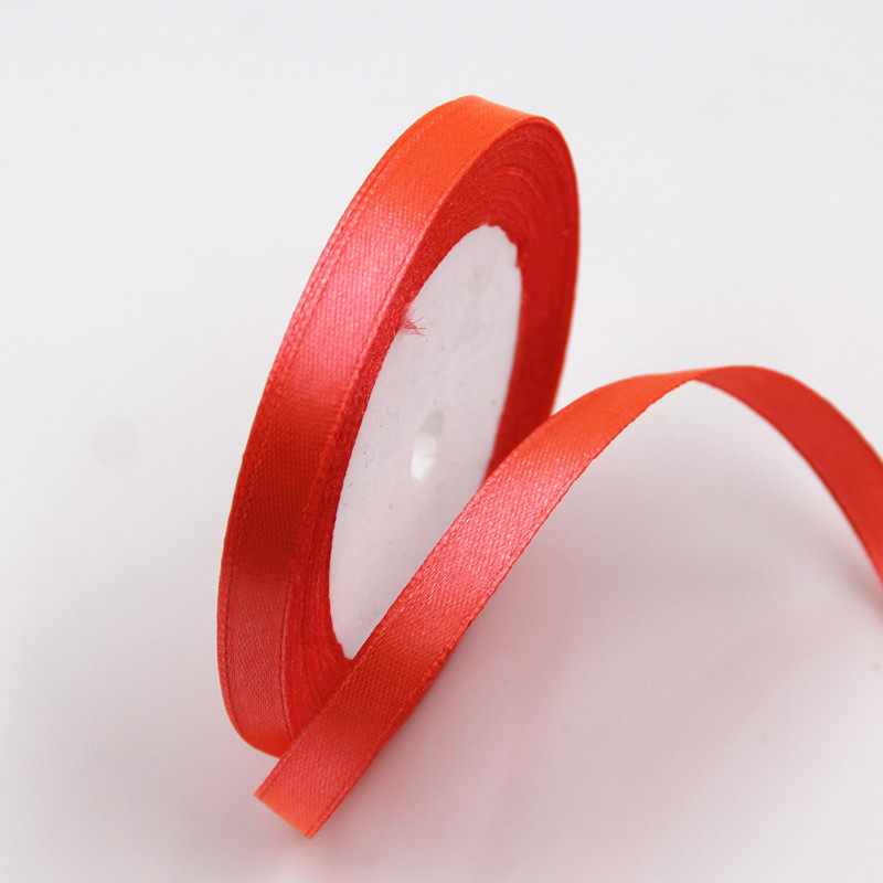 1см полиэстеровая атласная лента цветная шелковая лента 1см тесьма тканевая упаковочная лента подарочная лента 25 ярдов