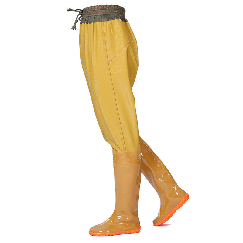 Высокие резиновые сапоги высокого голенища для мужчин и женщин с мягкой плоской подошвой для пересадки риса, рыбалки и работы в поле