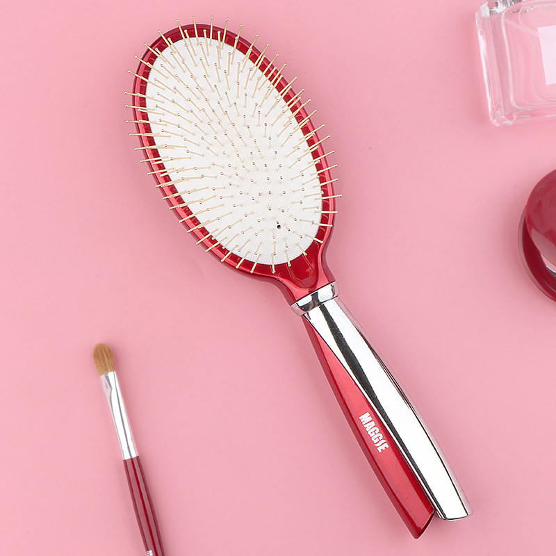 Щетка MAGGIE с подушечкой и медными металлическими зубцами - массажная щетка с амортизатором для волос, выпрямляющая щетка для женщин