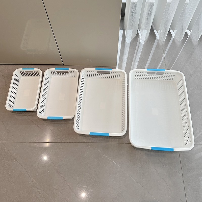 Большая прямоугольная пластиковая корзина для хранения Усиленный лоток для хранения Настольный офисный держатель для файлов A4 и книг A5