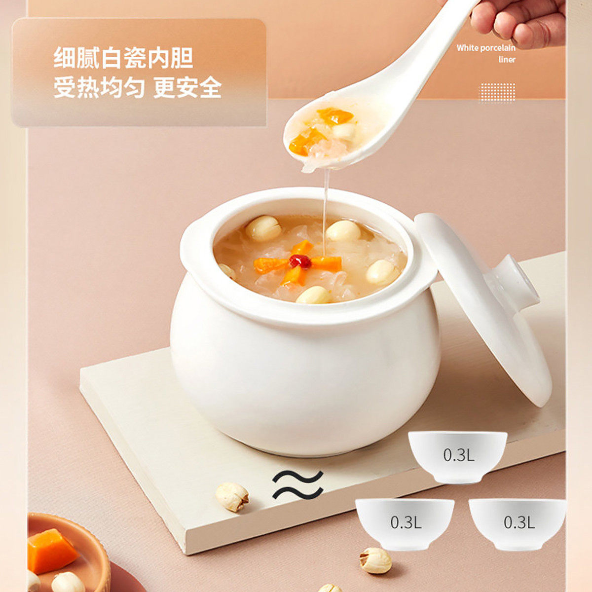 Мини электрическая тушилка Tianji для детского питания, супов, каши, домашняя водяная баня для тушения, электрическая кастрюля для гнезда птиц, каша для младенцев