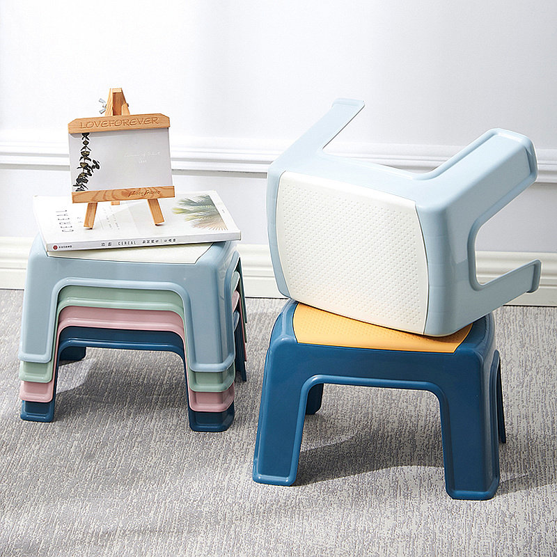 Пластиковый табурет для дома, усиленный, для гостиной, маленький табурет для ванной, детский низкий табурет, штабелируемый высокий табурет