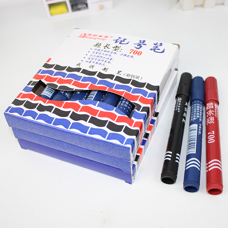 Одноцветный беззапаховый масляный маркер с круглым наконечником, черный маркер, красный Boranweiqi 700