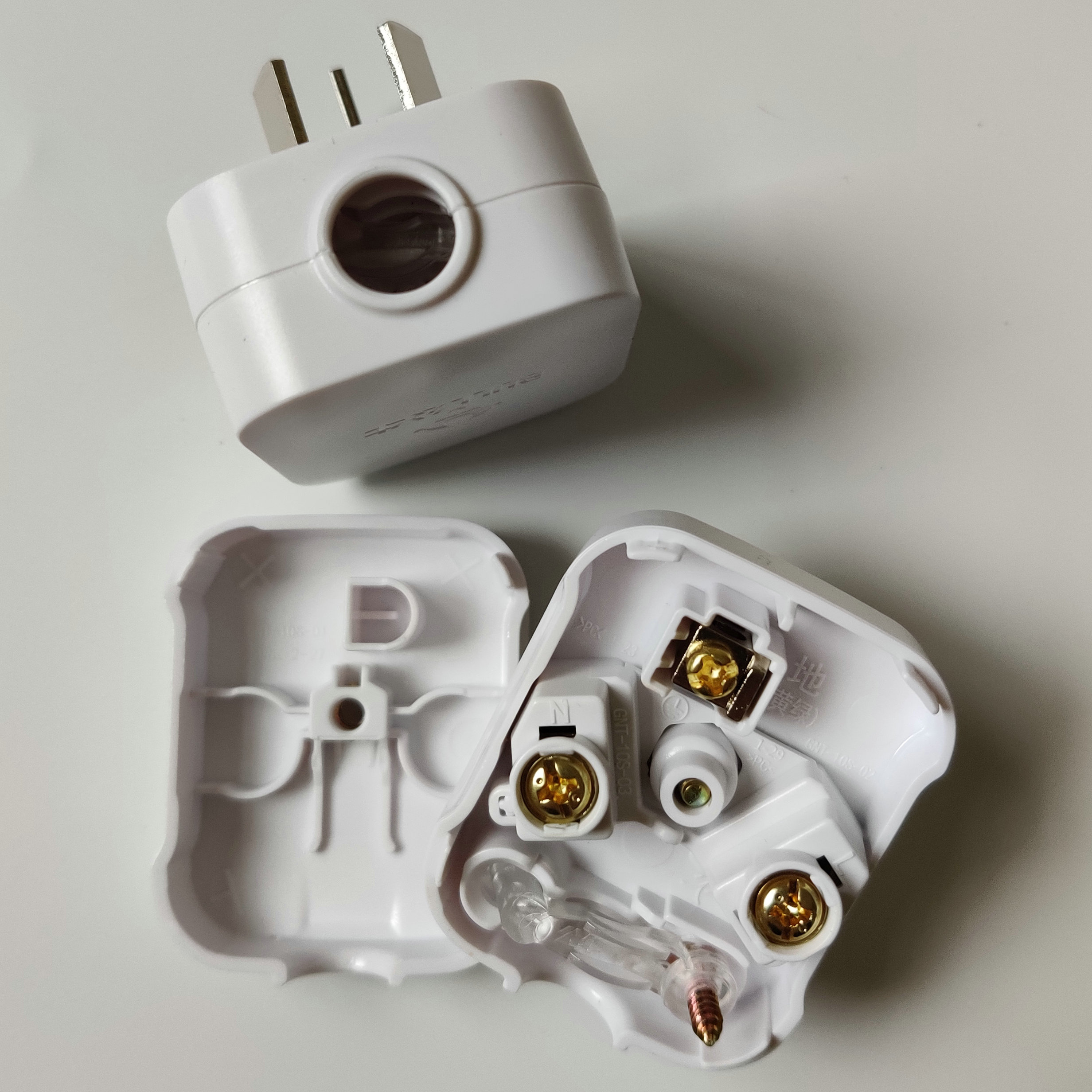 正品公牛插头三脚3电线接线10A三角电源三孔可拆卸GNT-10S三项SG