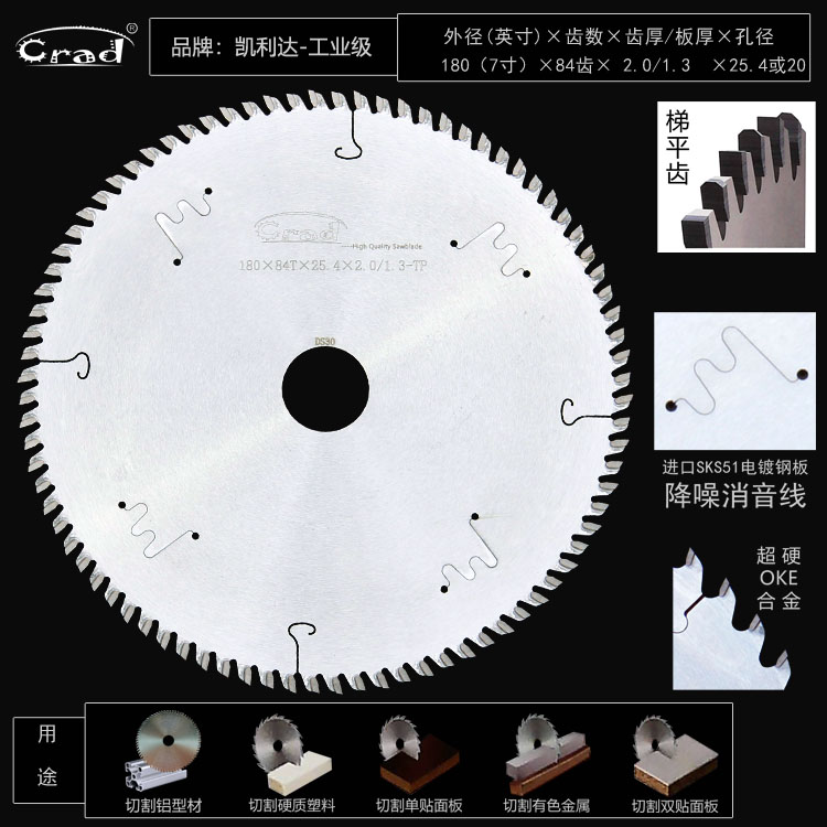 8/5 дюймов Ruishi CRAD лестничное плоское зубчатое комбинированное полотно для пилы для деревообработки, тонкий диск для резки для ламинированных и экологических плит 7