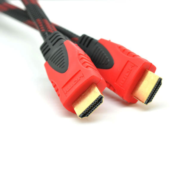Фабричный HDMI кабель с красно-черной сеткой для приставок, компьютеров и телевизоров, версия 1.4, поддержка 3D и 1080P