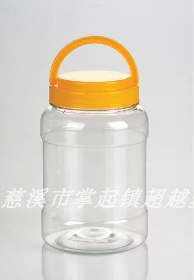 1000мл Круглая пластиковая бутылка с ручкой 1500г Банка для меда, солений, конфет (K5)