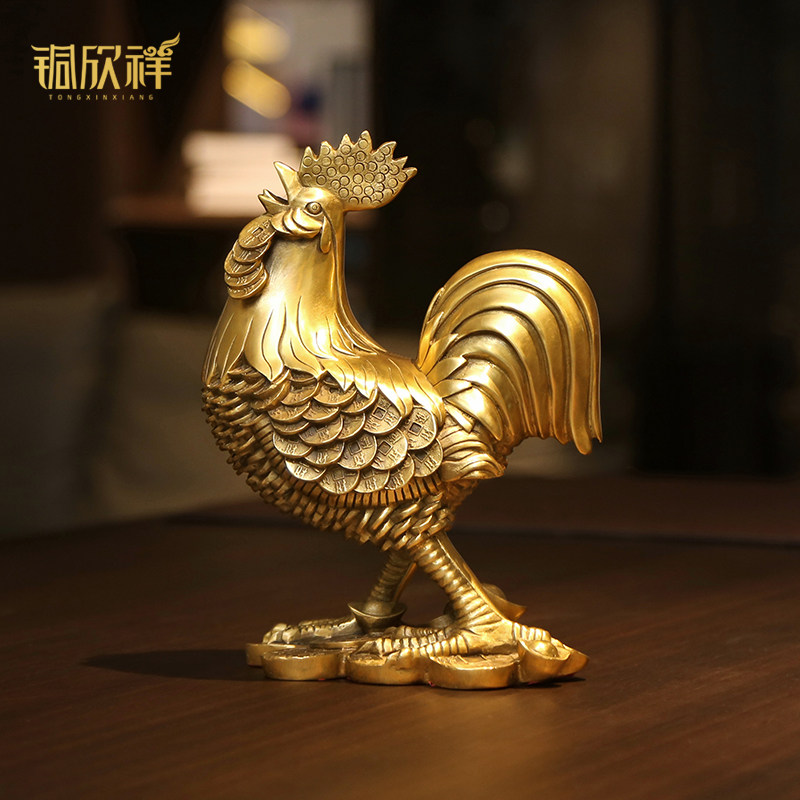 Фигурка медного петуха от Tongxinxiang, малый и большой размер, знак зодиака Денежный петух, украшение для дома, декоративный элемент для гостиной