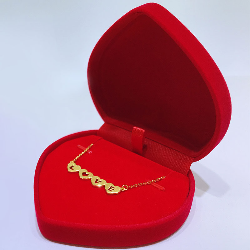 Ювелирная коробка Nanxiang с золотым бархатным покрытием для ожерелий, индивидуальный логотип, свадебные аксессуары, прямые продажи с фабрики