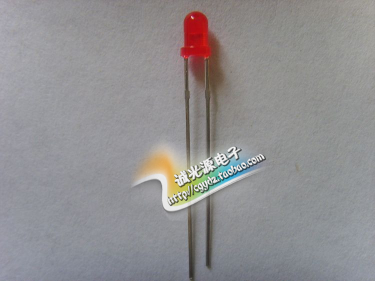 3мм красный светодиод с длинными ножками F3 красный свет LED, суперяркий индикаторный светильник с матовой круглой головкой