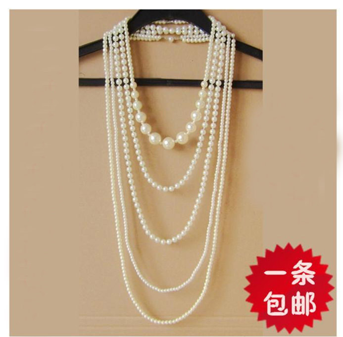 Оригинальный дизайн многослойного ожерелья с крупным жемчугом для женщин в корейском стиле, популярное длинное ожерелье на свитер, короткая цепочка на ключицу