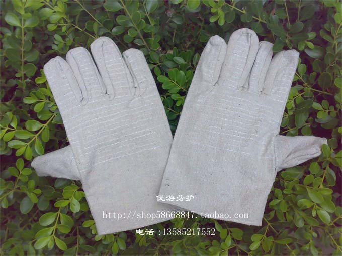 (Спецпредложение) Утолщённые двухслойные холщовые перчатки Сварочные перчатки Защитные рабочие перчатки Износостойкие холщовые перчатки