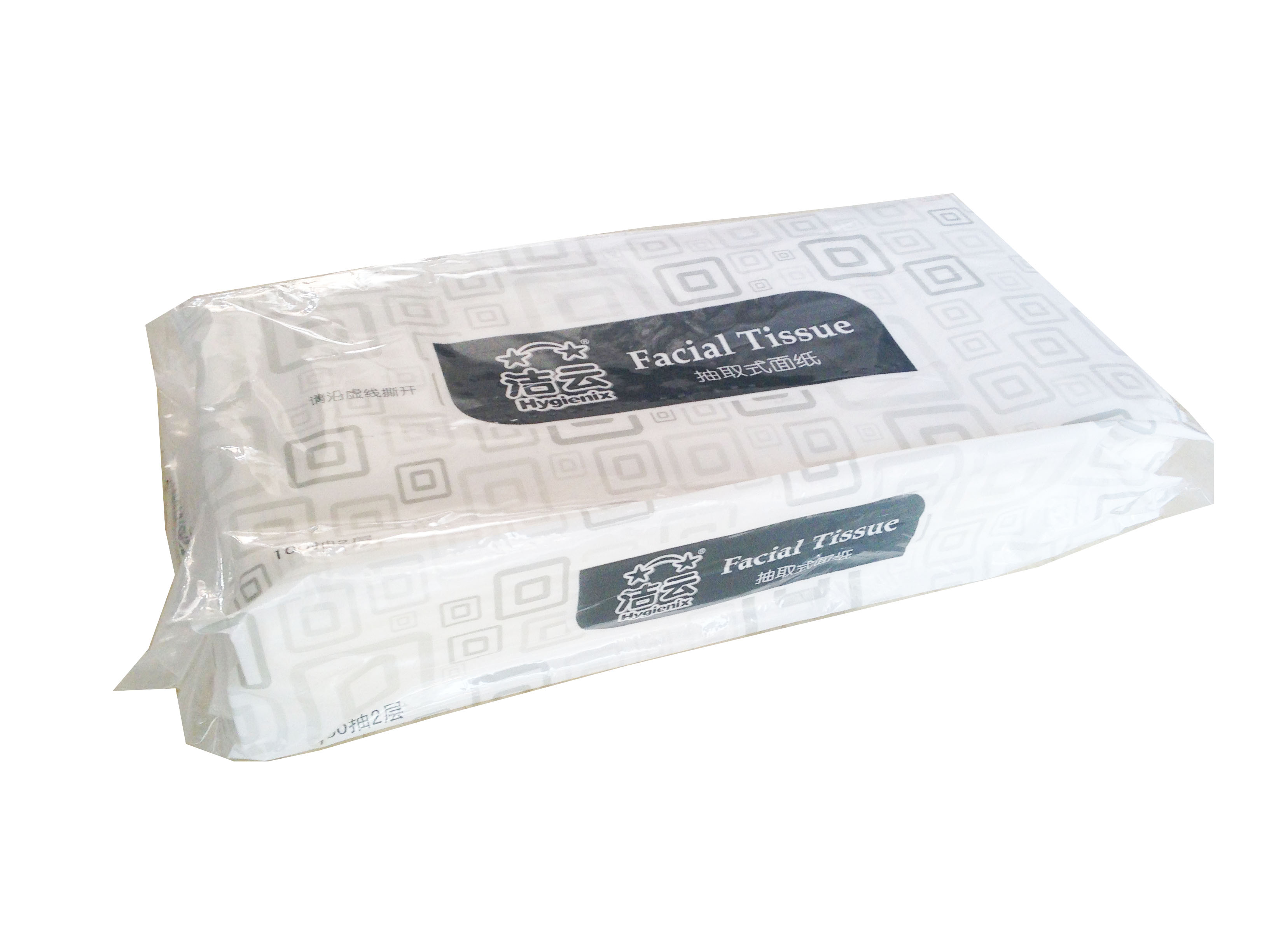 Коммерческие лицевые салфетки Jieyun, 100 листов, пластиковая упаковка, 72 упаковки в коробке 136102 для офиса