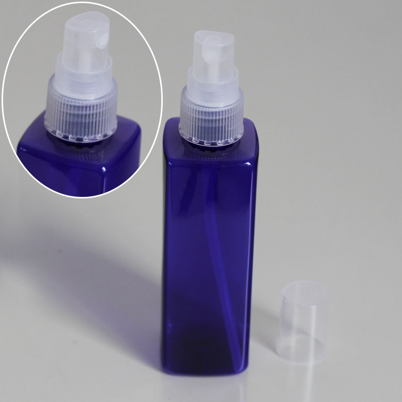 100мл квадратная PET бутылка для лосьона, бутылка для гидролата, квадратная пластиковая бутылка с эффектом стекла