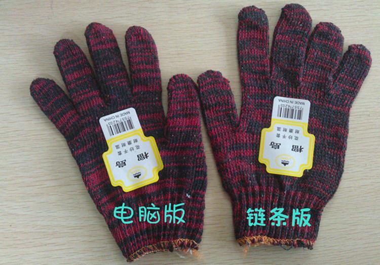 [Людао] Хит продаж 700 г перчатки из хлопковой пряжи с красной нитью для промышленной и сельскохозяйственной защиты, производитель