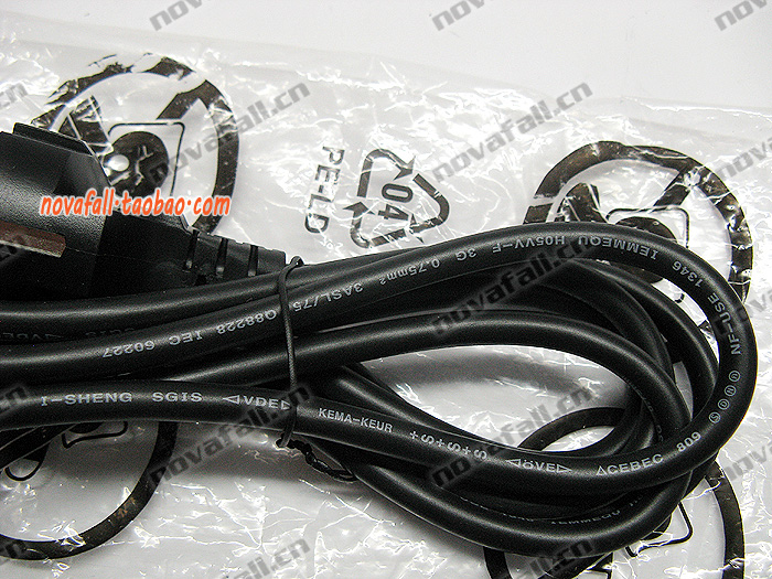 Оригинальный европейский, корейский, немецкий и российский стандарт силового кабеля с 3-контактной вилкой 0.75 медный сердечник 1.5/3/1.8 метра