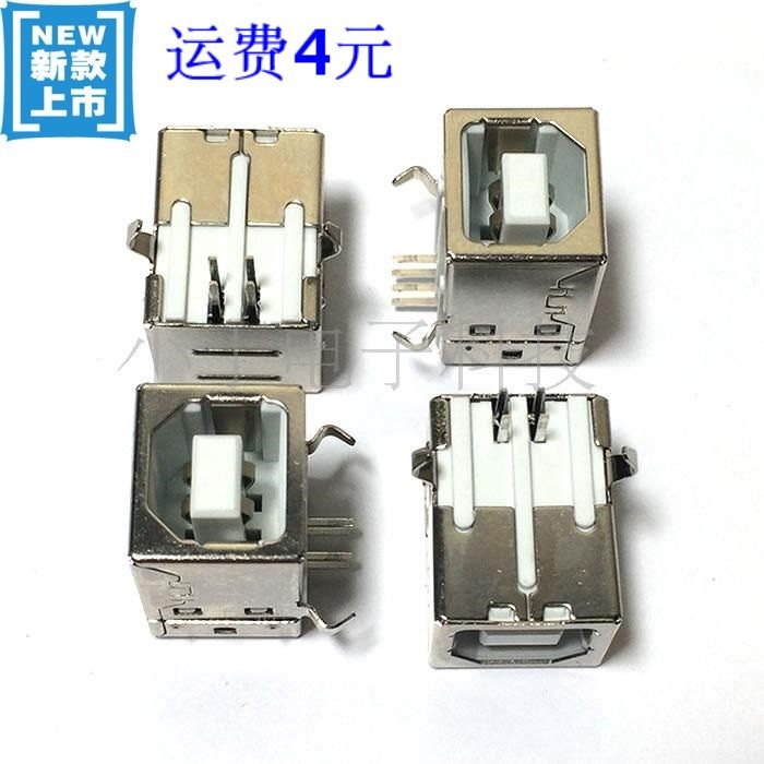 Разъем типа USBB женский USB интерфейс для принтера с углом 90 градусов D-образный квадратный разъем B женский с углом 90 градусов ROHS