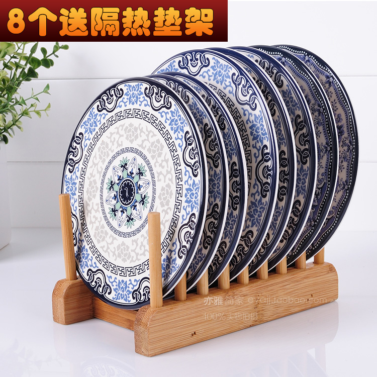 Термостойкий коврик с элементами синего и белого фарфора, подставка под миску, тарелку, чашку, большой держатель для кастрюли, европейский стиль IKEA