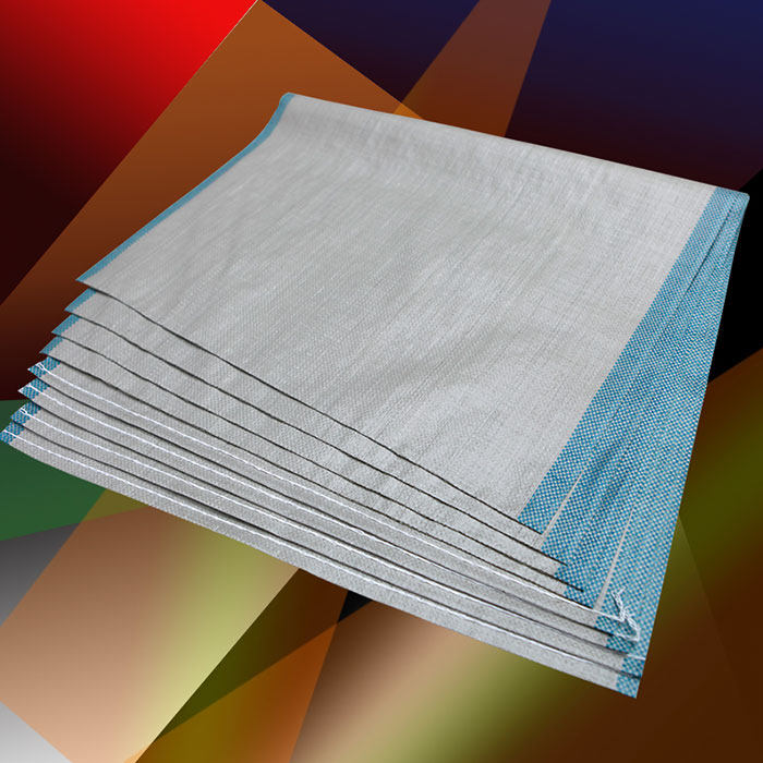 Оптовая продажа плетёных мешков и мешков из «змеиный кожи» на заказ для логистики и экспресс-посылок, зерновые мешки, упаковочные мешки с голубой каймой, светло-белые