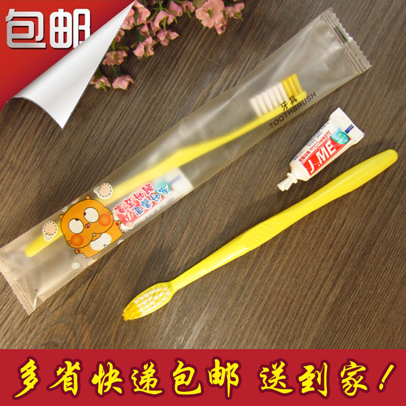 Одноразовый набор зубная щетка и зубная паста для отелей и гостиниц, мягкая щетка, два в одном, для дома и гостей