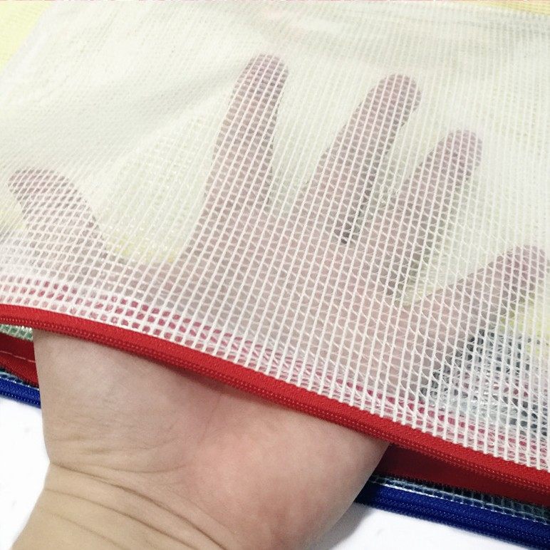 Файл-вкладыш с сеткой A4 на молнии, сумка для хранения квитанций A5, на заказ, прозрачный прозрачный ПВХ, утолщенный