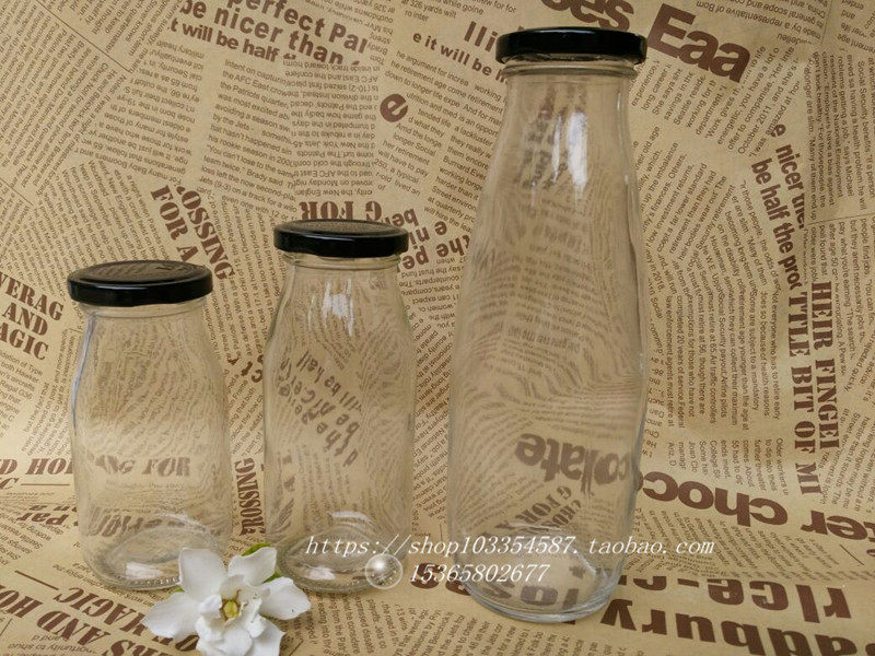 100, 200, 250 мл, 500 мл свинцовая-free стеклянные бутылки для свежего молока и йогурта, специальные бутылки для молочных баров