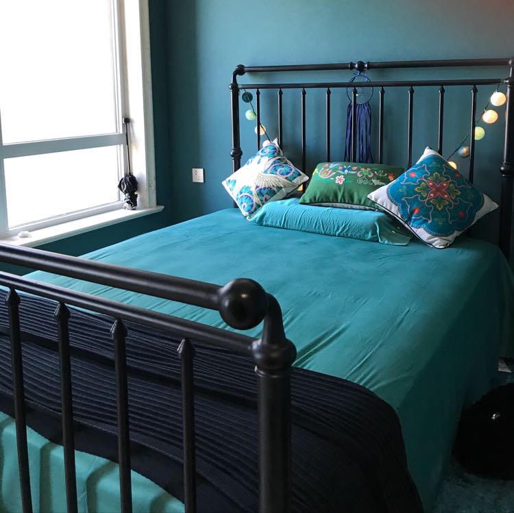 Кованая кровать Лаоцзян двуспальная, простая современная, 1.5 м, европейская легкая роскошь, усиленная кованая кровать 1.8 м C8