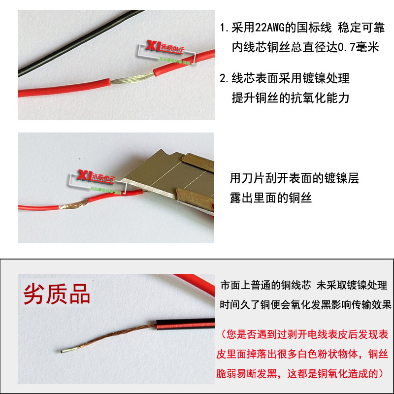 DC Power Cable Male Connector Red and Black Wire DC Plug 12V Power Connector for Surveillance Camera