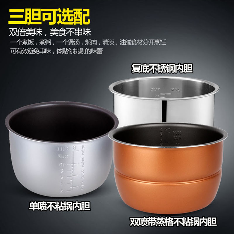 Внутренний антипригарный котелок из нержавеющей стали для электроскороварки 2L 2.5L 2.8L 4L 5L 6L 8L универсальный высоконапорный котелок