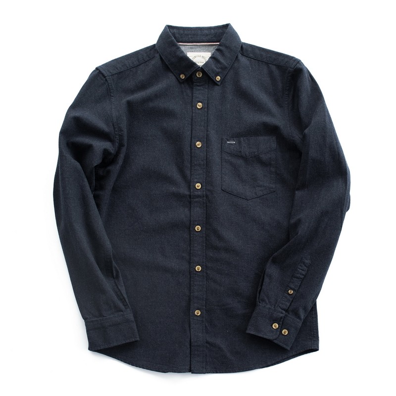 Осенняя оригинальная мужская рубашка с длинным рукавом слим-фит в стиле Юй Вэньлэ, темно-синяя, чистый хлопок, повседневная молодежная рубашка