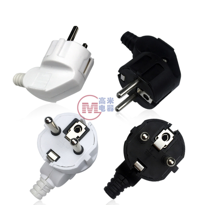 16A欧标法国德国标挪威可拆式组装2圆脚柱荷兰韩国俄罗斯接线插头