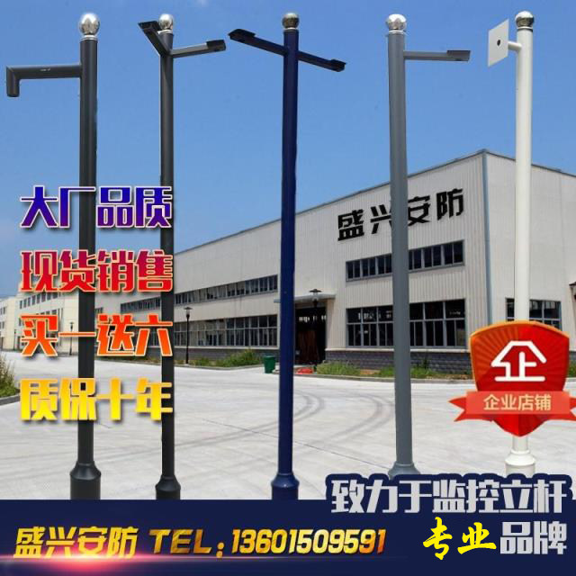 Community Surveillance Pole 3m 3.5m 4m 6m Camera Mount Outdoor Stainless Steel Octagonal Camera Pole