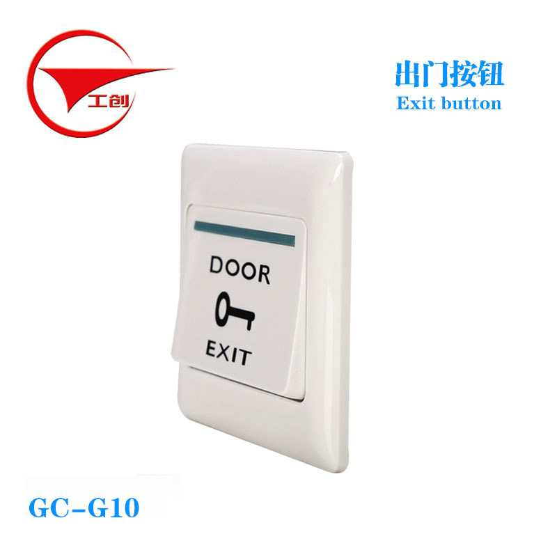 Кнопка выхода для дверного доступа Gongchuang тип 86 из нержавеющей стали, стабильная, прочная, черная и белая, с монтажной коробкой