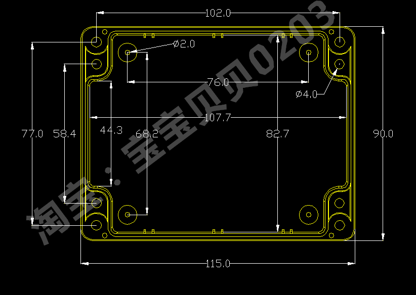 Пластиковый короб для приспособлений / распределительная коробка / герметичный корпус / водонепроницаемый корпус питания / корпус для приборов F3#: 115*90*55