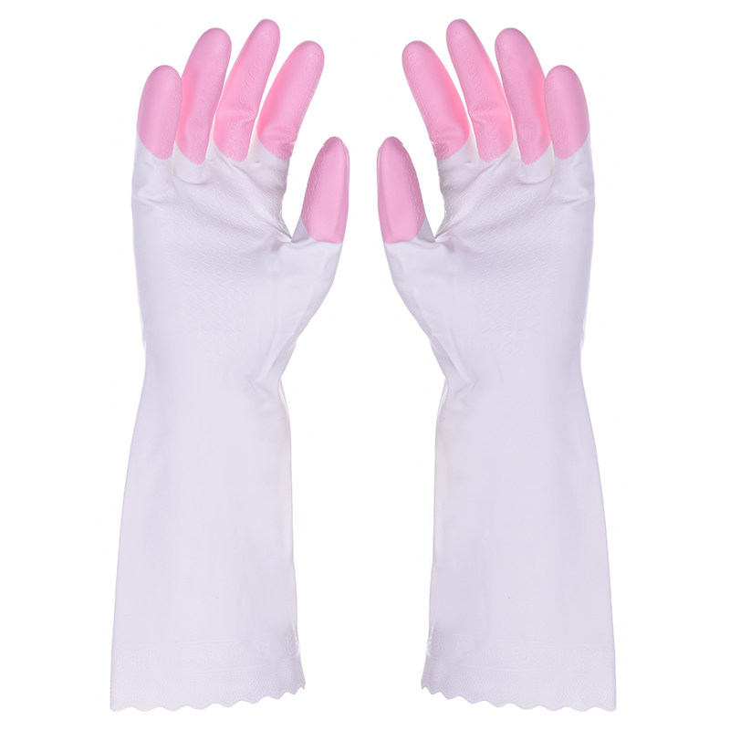 Домашние чистящие перчатки для женщин, утолщённые водонепроницаемые перчатки для кухни, мытья посуды и одежды, зимние с флисовой подкладкой, долговечные