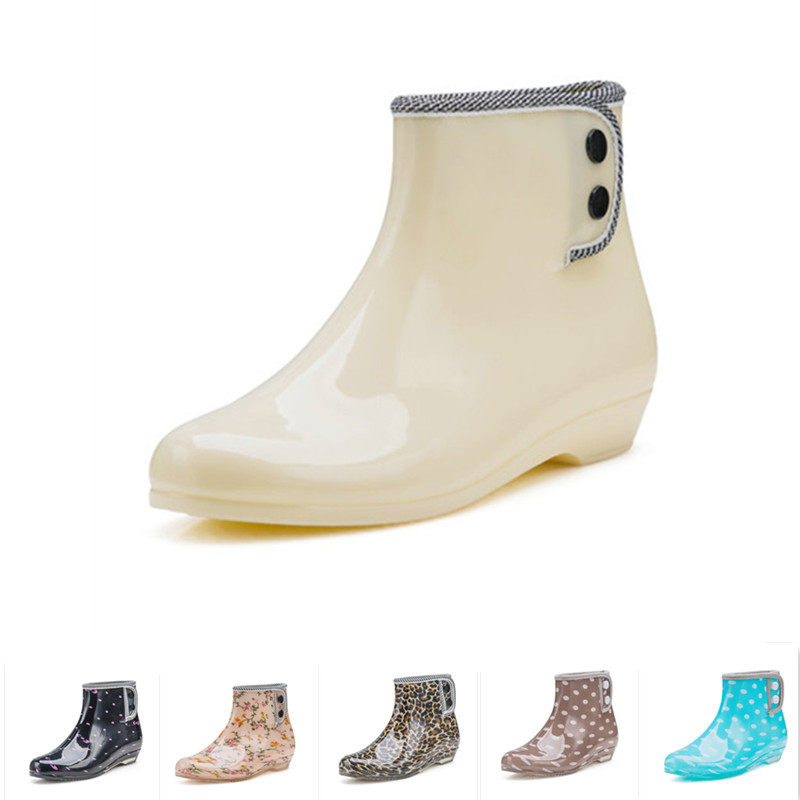 Бесплатная доставка весенне-летние корейские модные женские короткие утепленные резиновые сапоги для сада, износостойкая обувь для дождя и солнечной погоды